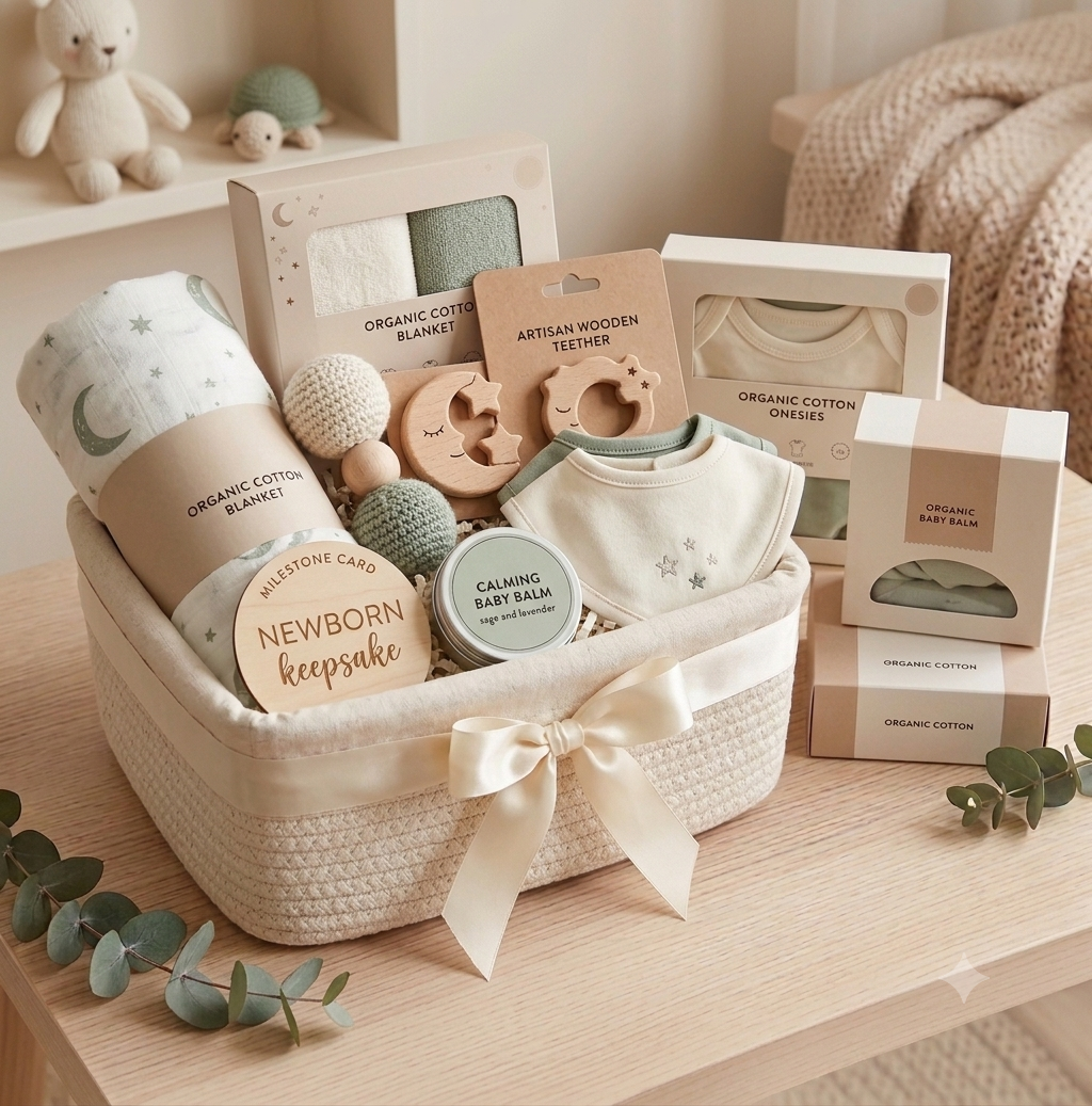 The "Pure Beginnings" Premium Organic Basket of Love
