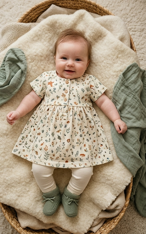 Meadow Bloom Organic Cotton Dress Set